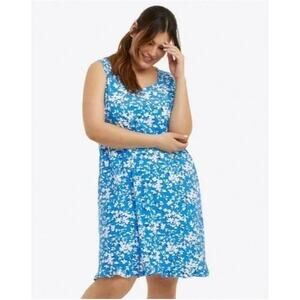 Draper James Alison Nightgown Blue Floral L/XL